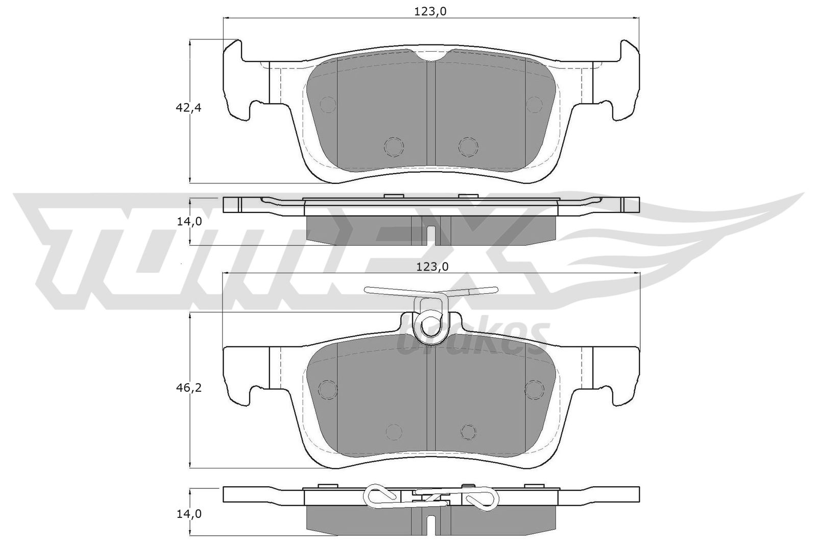 Sada brzdových platničiek kotúčovej brzdy TOMEX Brakes